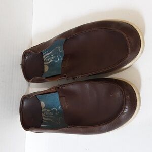Olukai Nalukai Loafers Slip-On men's brown leather size 11.5us